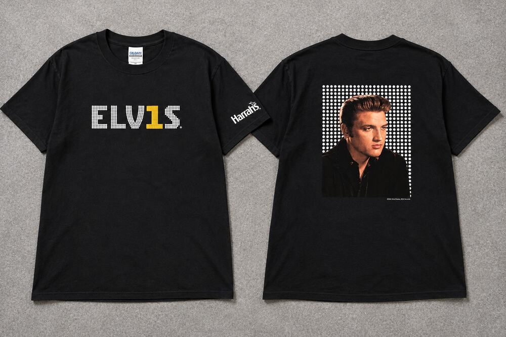 2002 Elvis ELV1S 30 #1 Hits Harrah's Promo T Shirt XL Official Rare Black